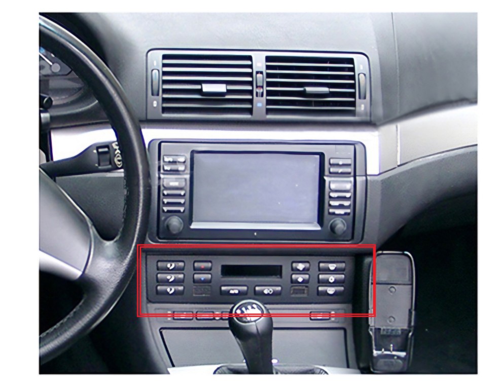 Resultado recolocación clima BMW Serie 3 E46 en consola central