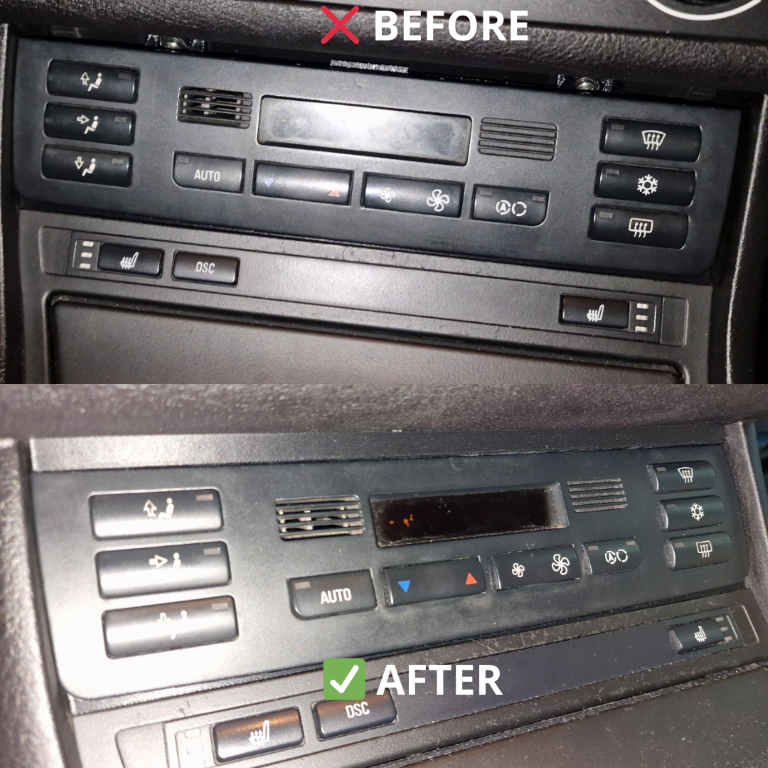 Antes y después recolocación clima BMW Serie 3 E46
